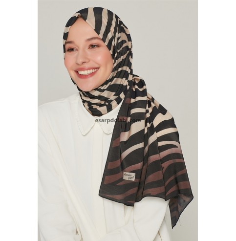 Armine Trend Modal Şal 2206-01-1037 Zebra Desen