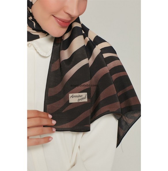 Armine Trend Modal Şal 2206-01-1037 Zebra Desen
