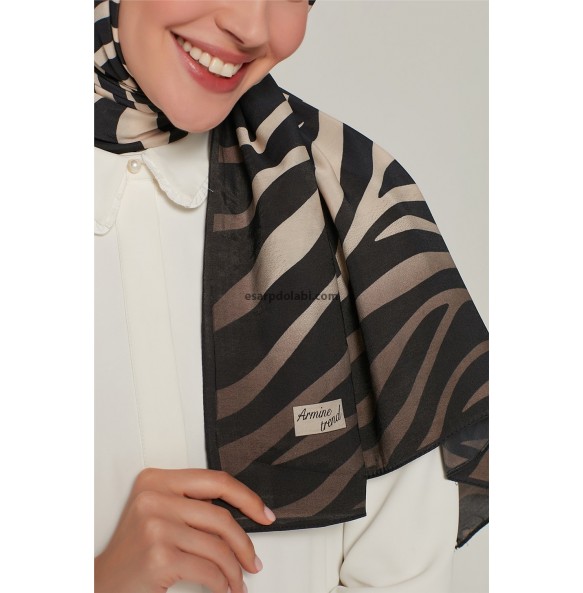 Armine Trend Modal Şal 2206-01-1037 Zebra Desen